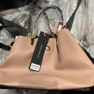 Like Dreams blush pink gold small hand bag shoulder strap